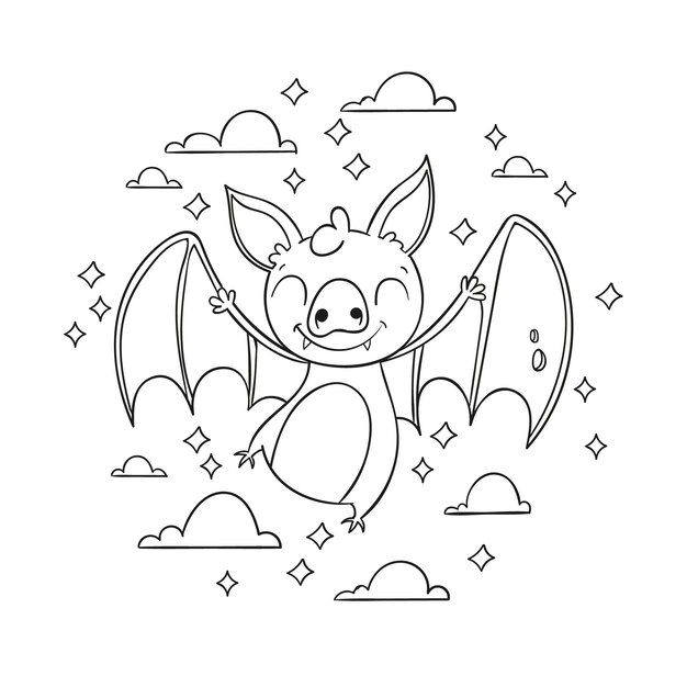 Illustration du contour de la batte dessinée à la main