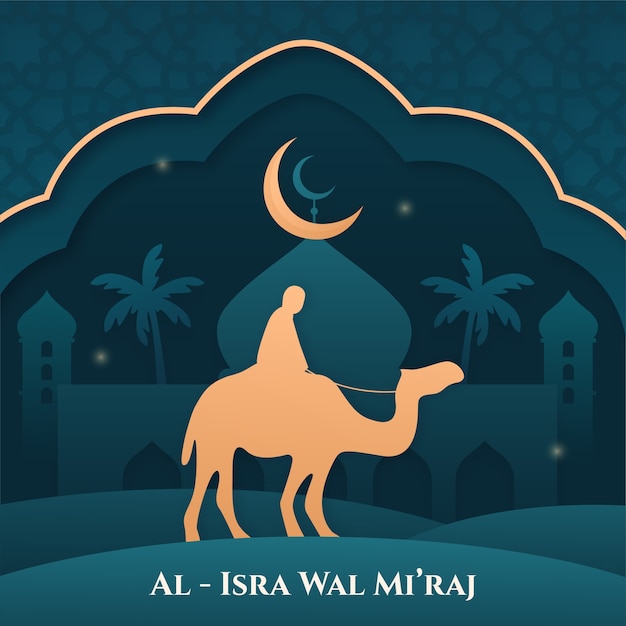 Vecteur gratuit illustration du dégradé pour isra miraj