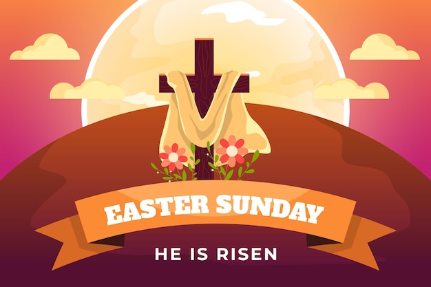 Illustration du dimanche de Pâques avec des croix
