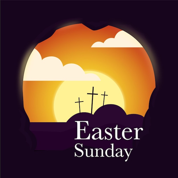 Illustration du dimanche de Pâques plat