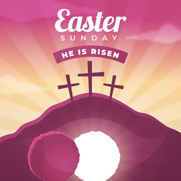 Illustration du dimanche de Pâques plat