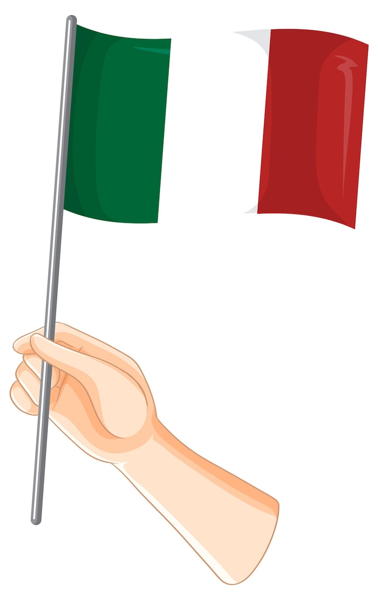 Vecteur gratuit illustration du drapeau italien à la main