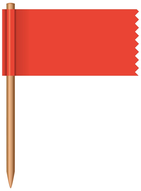 Vecteur gratuit illustration du drapeau rouge sur un poteau de bois