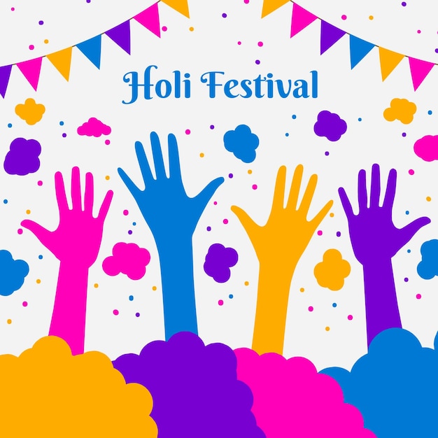 Illustration Du Festival Holi Design Plat