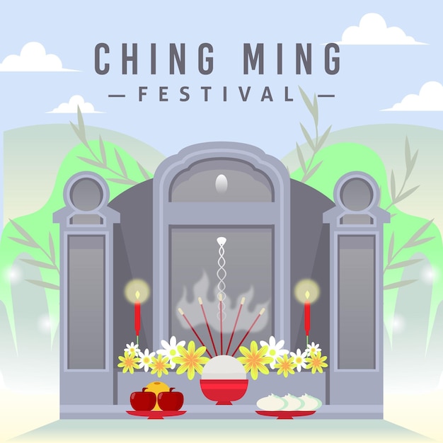 Vecteur gratuit illustration du festival plat ching ming