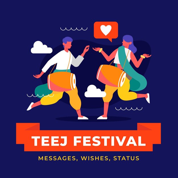 Illustration Du Festival De Teej Plat