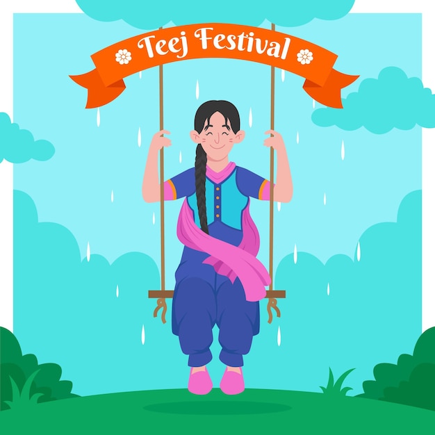 Illustration Du Festival Teej