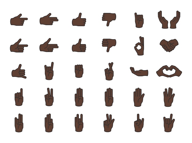 Vecteur gratuit illustration du geste des mains en fine ligne