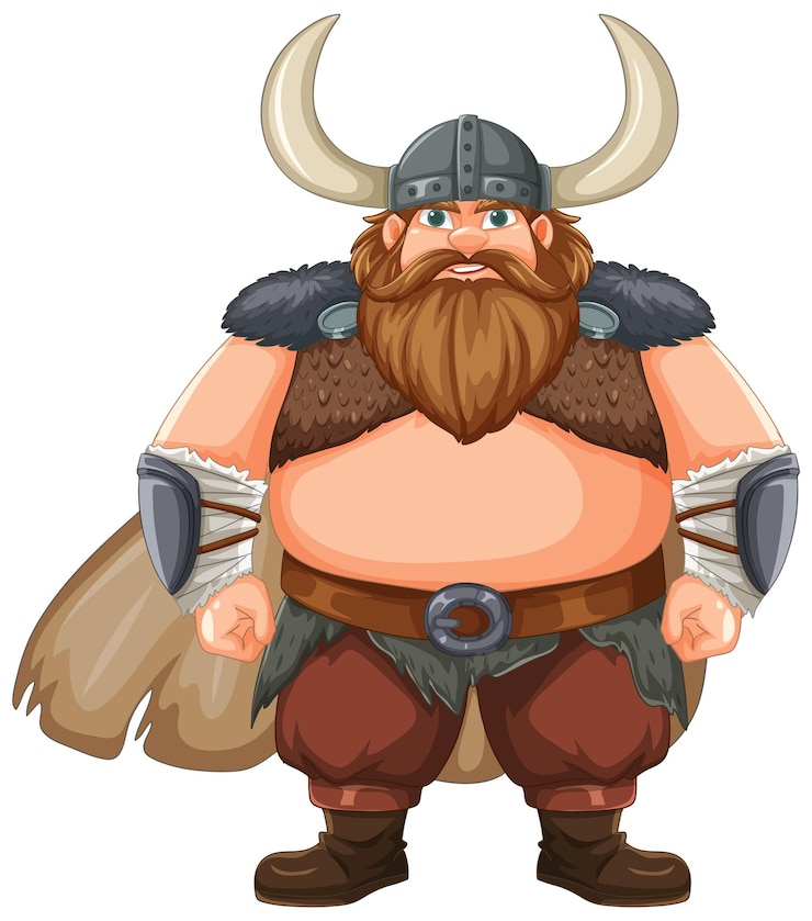 Vecteur gratuit illustration du guerrier viking en dessin animé