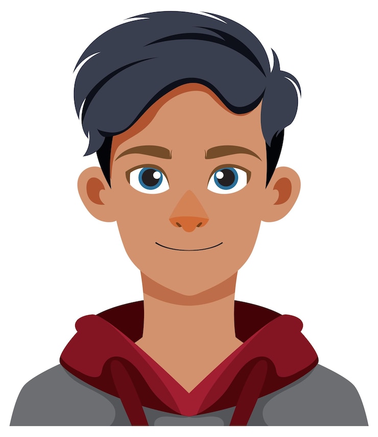 Vecteur gratuit l'illustration du jeune homme souriant