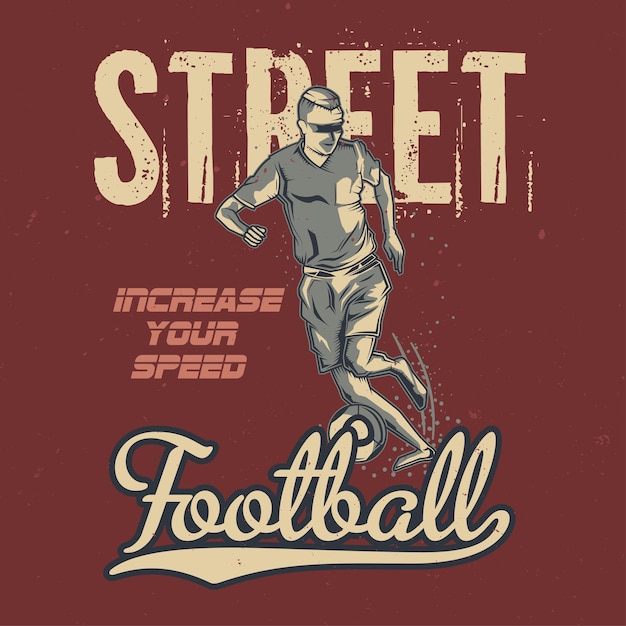 Vecteur gratuit illustration du joueur de football vintage