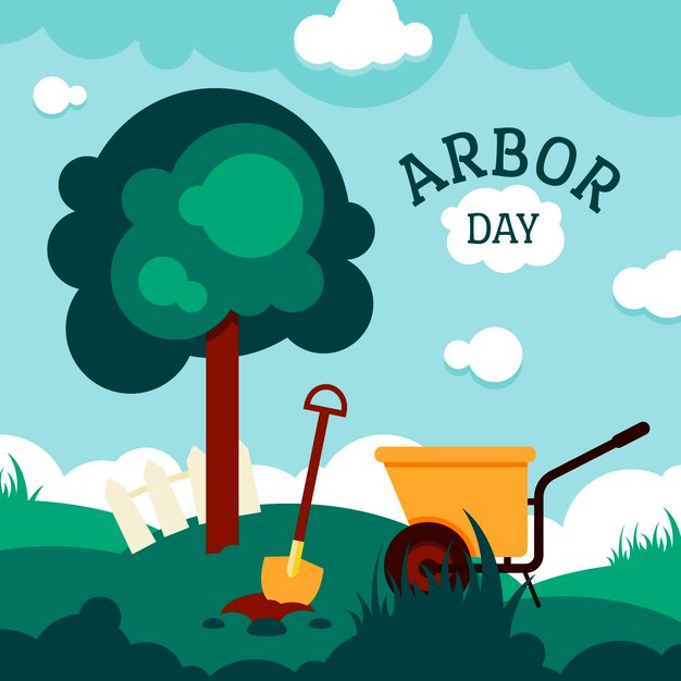Illustration du jour de l'arbre plat
