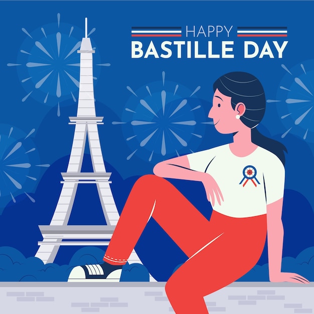 Vecteur gratuit illustration du jour de la bastille