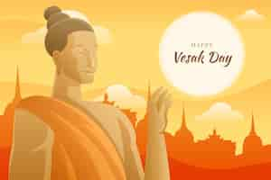 Vecteur gratuit illustration du jour du vesak dégradé