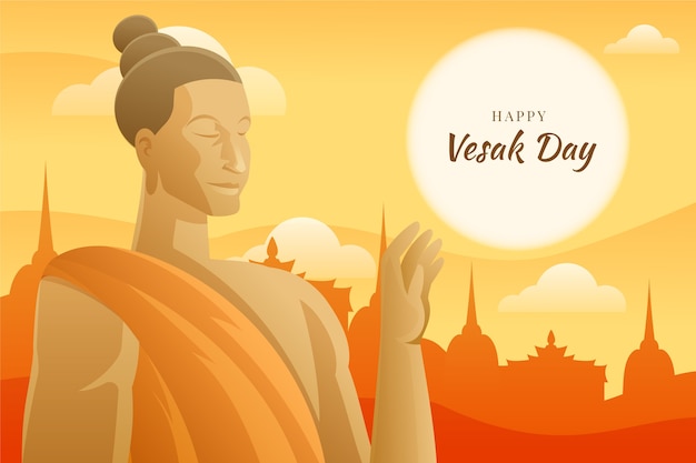 Illustration du jour du vesak dégradé