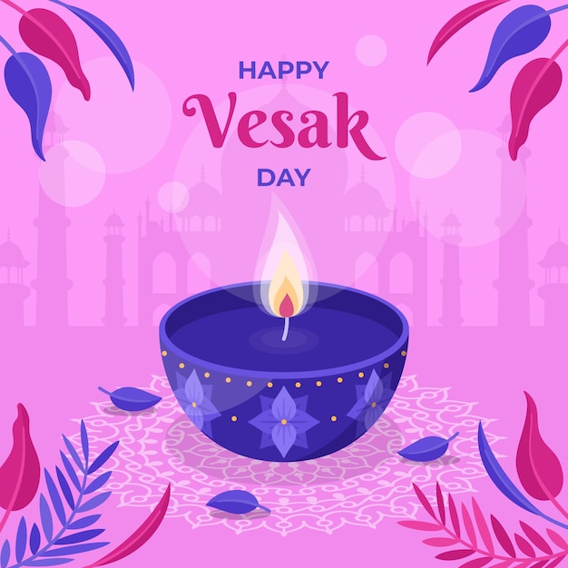 Illustration du jour du vesak plat