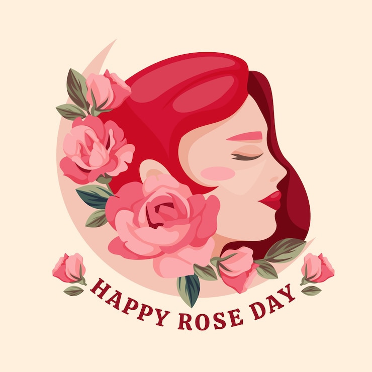 Vecteur gratuit illustration du jour de la rose plate