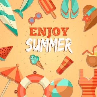 Illustration du logo de l'été. heure d'été, profitez de vos vacances.