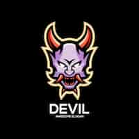 Vecteur gratuit illustration du logo de la mascotte du diable esport