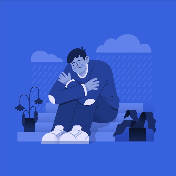 Vecteur gratuit illustration du lundi bleu plat
