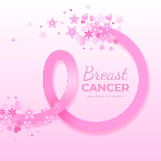 Illustration du mois de sensibilisation au cancer du sein dégradé
