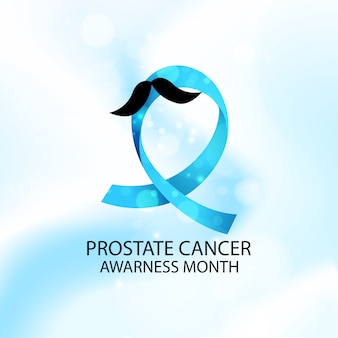 Illustration du mois de sensibilisation du cancer de la prostate au ruban bleu
