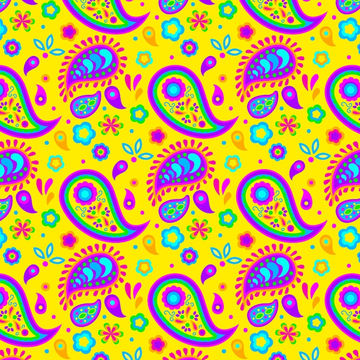 Vecteur gratuit illustration du motif de paisley à la conception plate