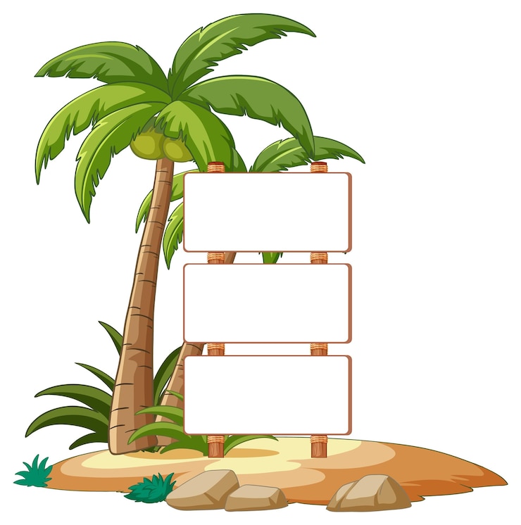 Vecteur gratuit illustration du panneau de signalisation d'une île tropicale