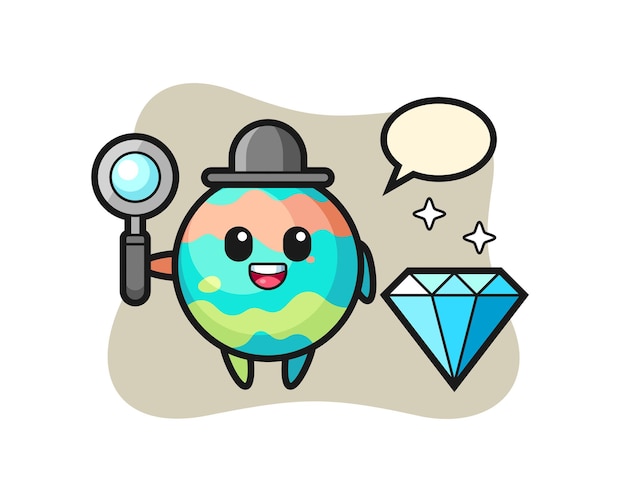 Illustration du personnage de la bombe de bain avec un diamant