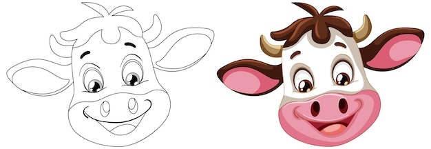 Vecteur gratuit illustration du personnage de dessin animé de la vache joyeuse