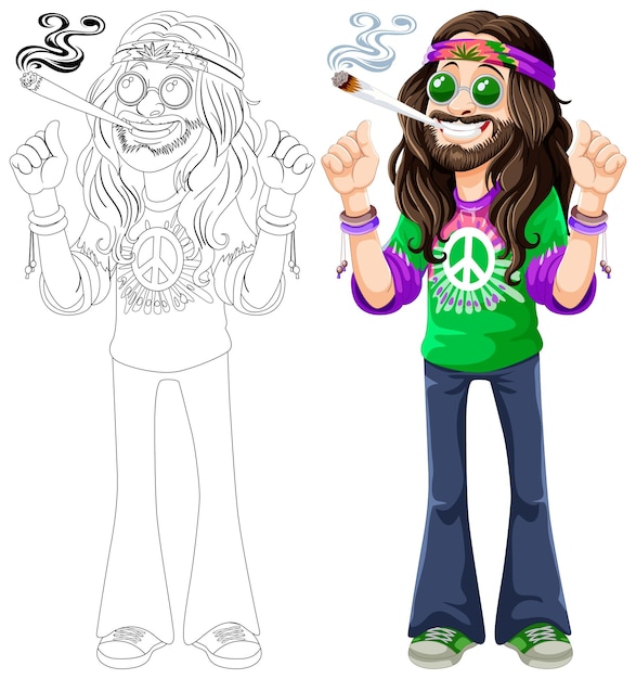 Illustration Du Personnage Hippie Groovy
