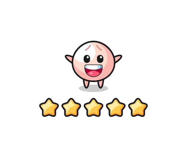L'illustration du personnage mignon de meatbun le mieux noté par le client avec 5 étoiles