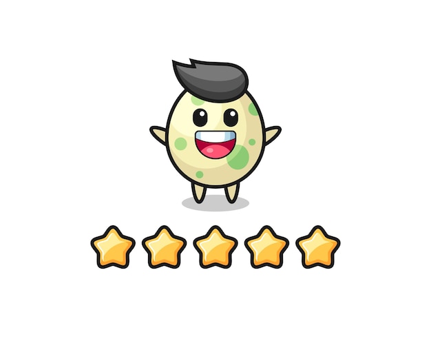 L'illustration du personnage mignon d'oeuf tacheté le mieux noté par le client avec 5 étoiles
