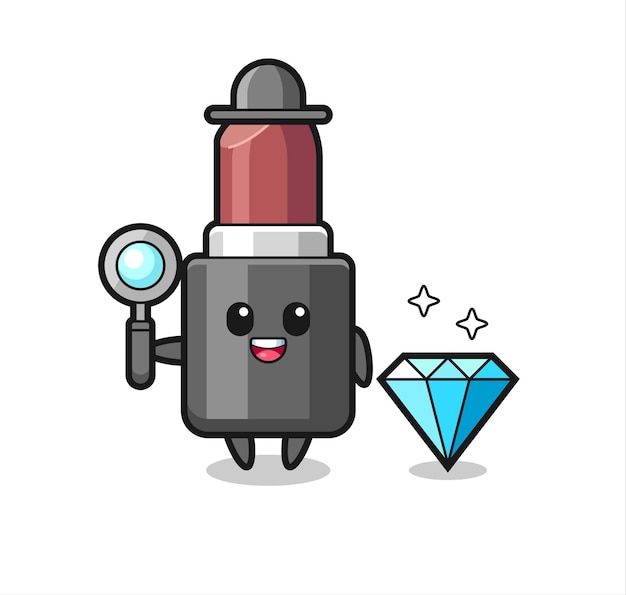 Illustration du personnage de rouge à lèvres avec un diamant