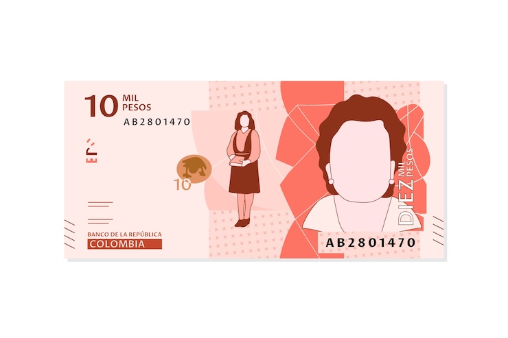 Vecteur gratuit illustration du peso colombien dessiné à la main