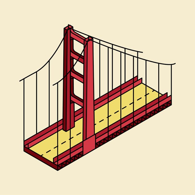 Illustration du pont Golden Gate San Francisco aux Etats-Unis