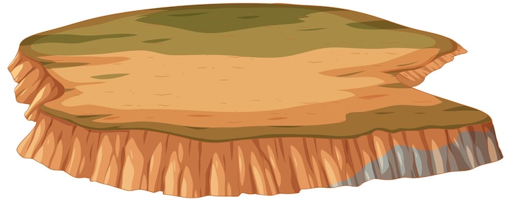 Vecteur gratuit illustration du relief du plateau isolé