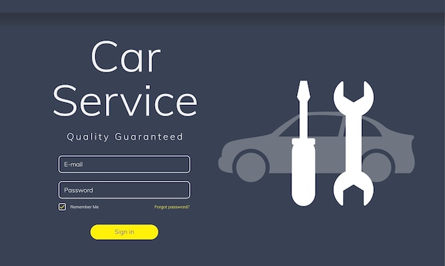 Illustration Du Site Web De Service De Voiture