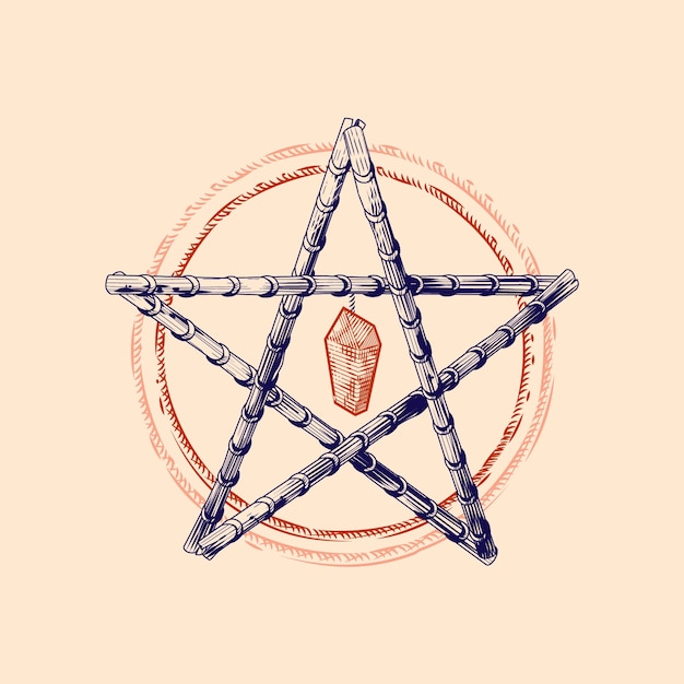 Vecteur gratuit illustration du symbole wiccan