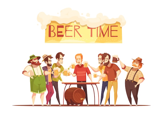 Vecteur gratuit illustration du temps de la bière