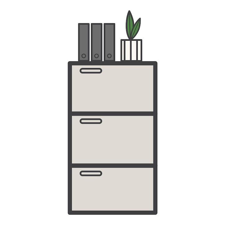 Vecteur gratuit illustration du tiroir à documents