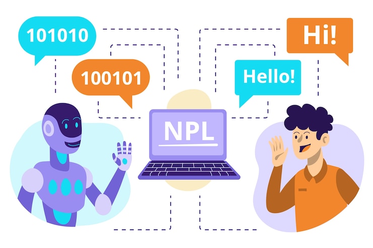 Vecteur gratuit illustration du traitement du langage naturel