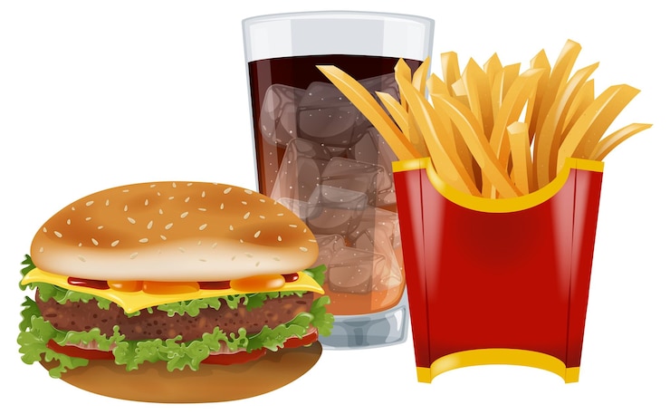 Vecteur gratuit illustration du vecteur de repas de restauration rapide