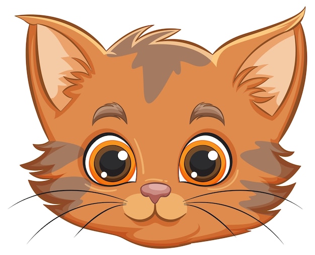 Vecteur gratuit illustration du visage d'un chat de dessin animé