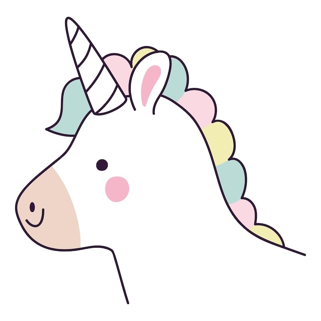 Vecteur gratuit l'illustration du visage de la licorne