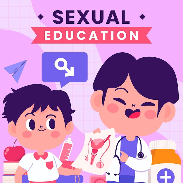 Illustration D'éducation Sexuelle Dessinée à La Main