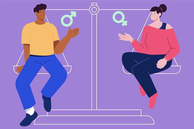 Vecteur gratuit illustration de l'égalité des sexes