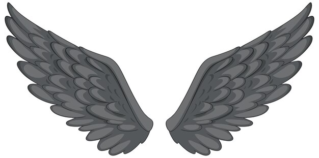 Illustration élégante des ailes à plumes grises