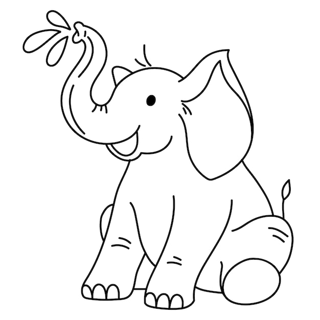 Illustration D'éléphant Dessiné à La Main