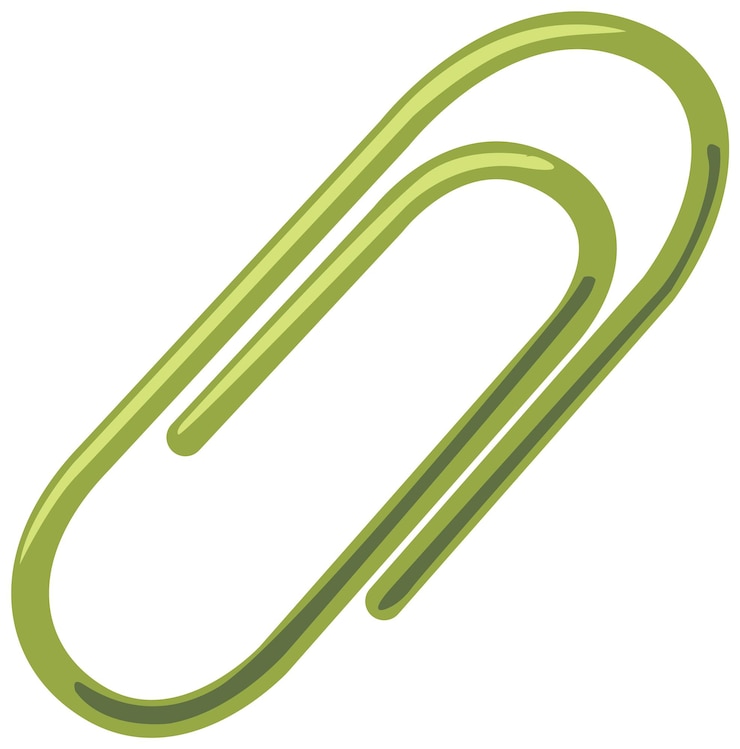 Vecteur gratuit l'illustration emblématique de la pince à papier verte